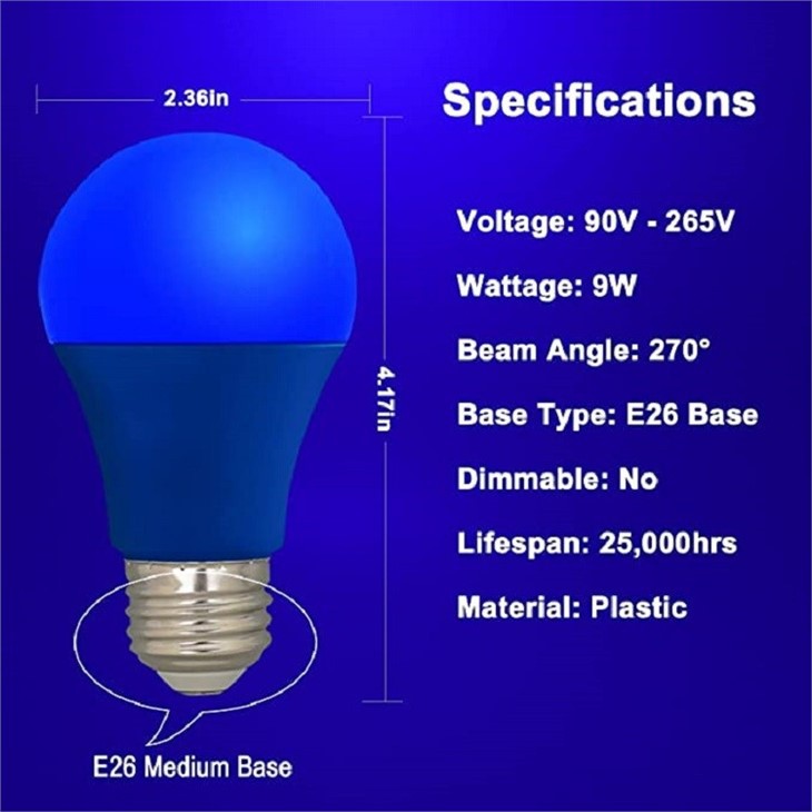 blue light bulbs detail