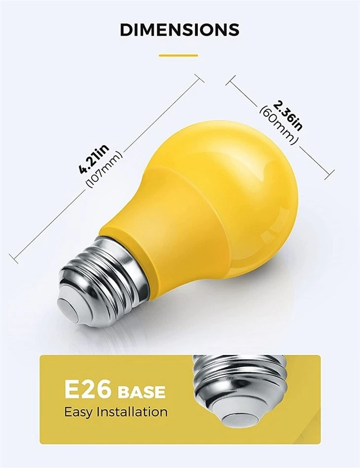 yellow light bulb detail