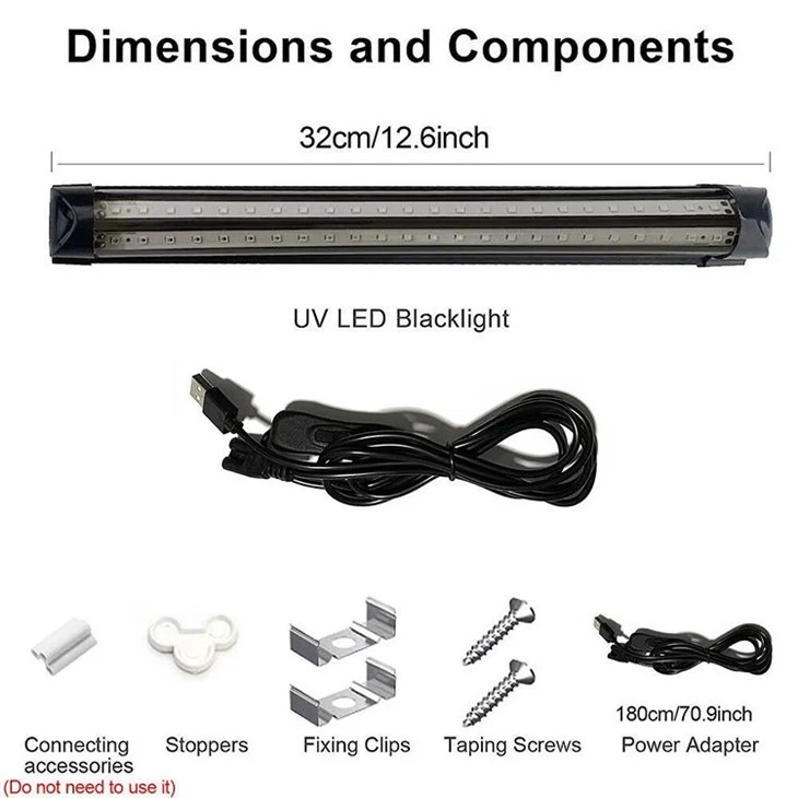 10W 32CM T8 UV Purple LED Black Light Tube Party Fluorescent Lamp for Bar Halloween Decor factory