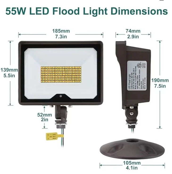 55W LED Flood Light | IP65 Waterproof Outdoor Security Light | 130 lm/W factory